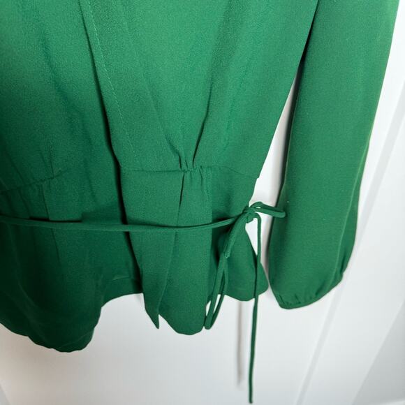 J. Crew Green Wrap Blouse - Picture 5 of 9